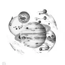solar system planets in order and correct size tattoo design idea