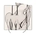 capital Letters J and A back neck scar tattoo design idea