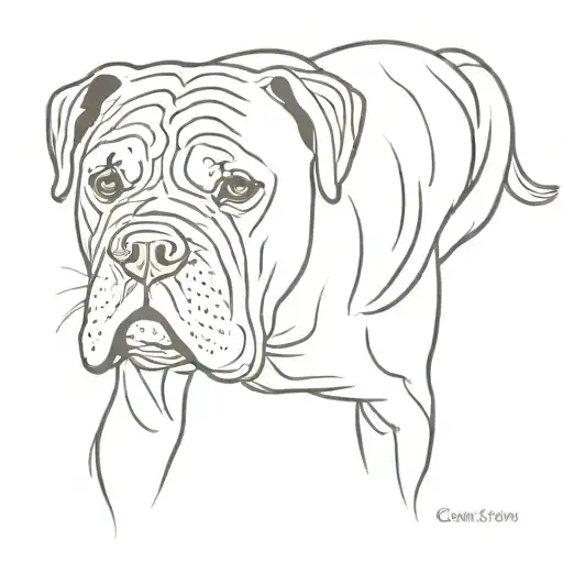 cane corso dog tattoo design idea