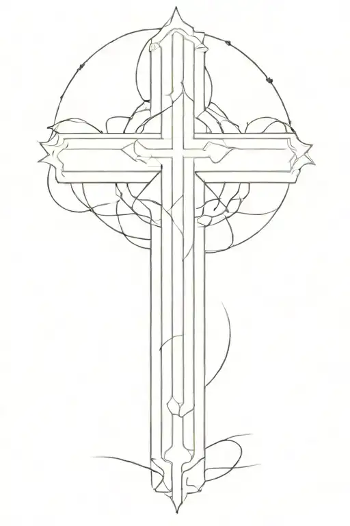 catholic cross tattoo design idea