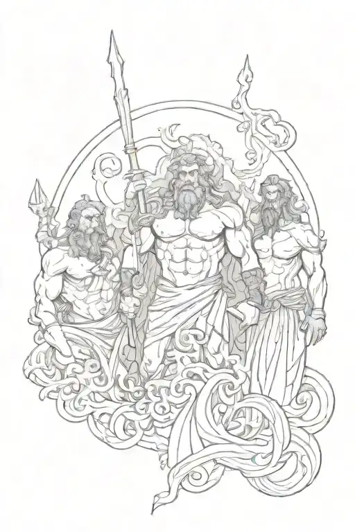 Zeus, hades and Poseidon tattoo design idea