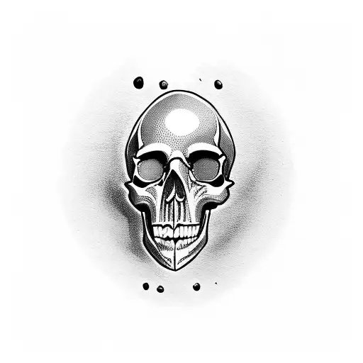 woman skull nose piercing red lips tattoo design idea