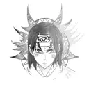 Itachi from naruto with crows tattoo design idea