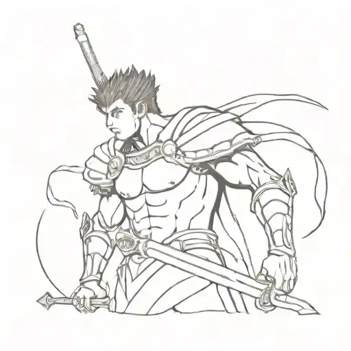 tattoo of Guts from Berserk, designed to flow smoothly along the contour of my brachioradialis muscle. The design should tattoo design idea