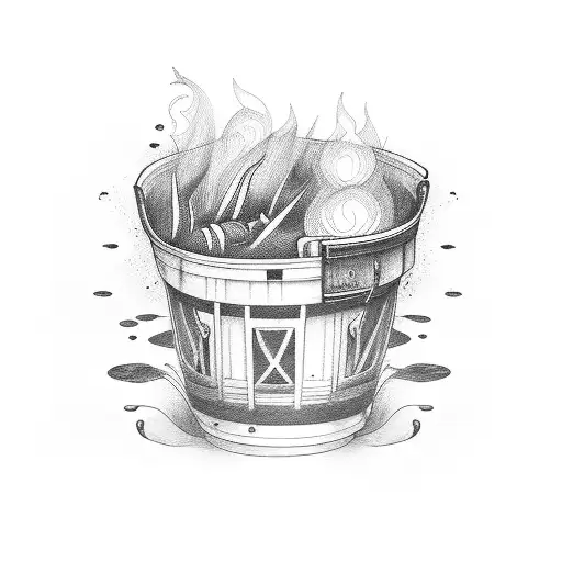 fire from pan and music from kitchen  tattoo design idea