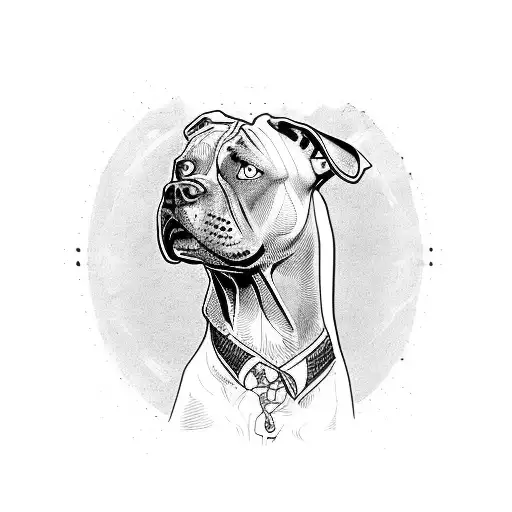 angry pitbull tattoo design idea