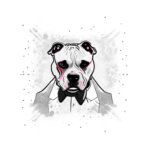 angry pitbull tattoo design idea
