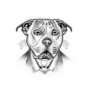 angry pitbull tattoo design idea