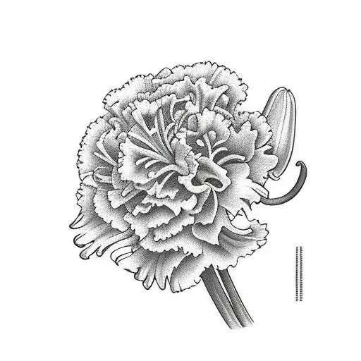 Carnation, Lily, Larkspur, Pot Marigold tattoo design idea