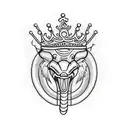 king cobra in a crown looking interesting tattoo design idea