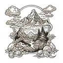 Mountain Scene tattoo design idea