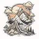 Mountain Scene tattoo design idea