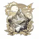 Mountain Scene tattoo design idea
