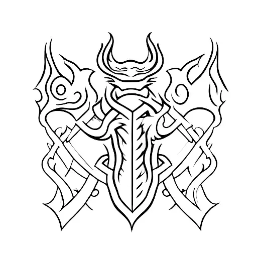 A dagger with a dragon wrapped around it  tattoo design idea