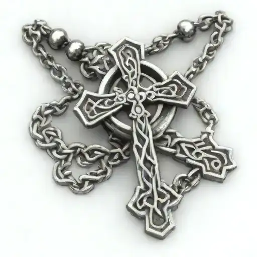 Rosary with celtic cross  tattoo design idea