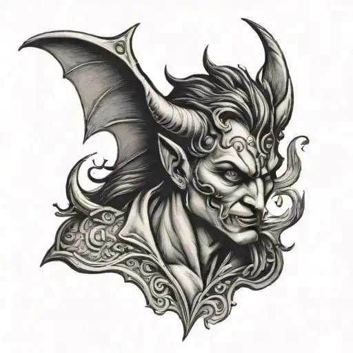 devil eros tattoo design idea