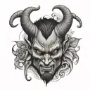devil eros tattoo design idea