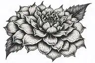 black dahlia flower with, let them   tattoo design idea