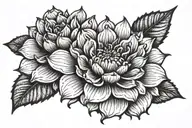 black dahlia flower with, let them   tattoo design idea