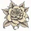 black dahlia flower with let them tattoo design idea