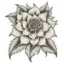 black dahlia flower with let them tattoo design idea