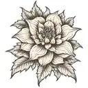 black dahlia flower with let them tattoo design idea