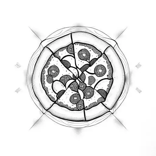 pizza bagel tattoo design idea