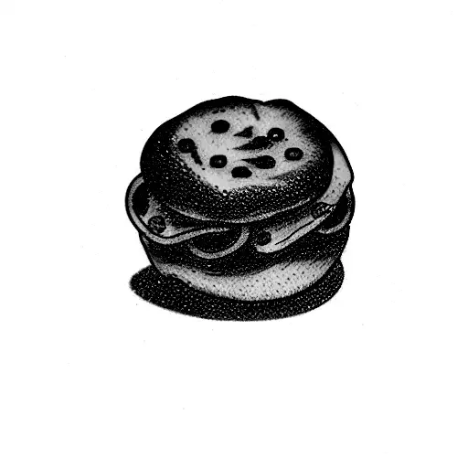 mini pizza bagel bite tattoo design idea