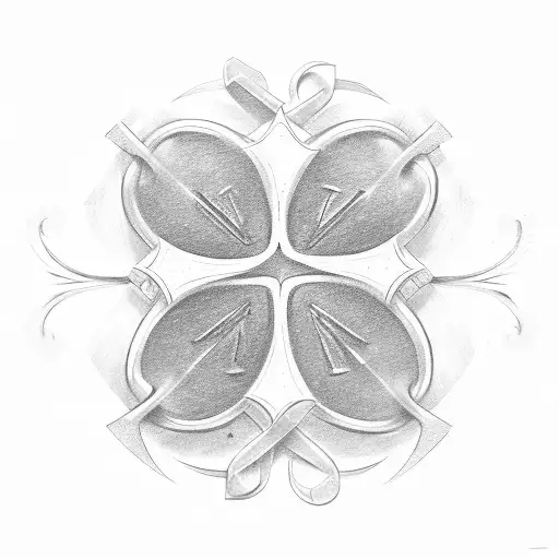 playing cards, rolling dice, four leaf clover, the word "Lucky" tattoo design idea