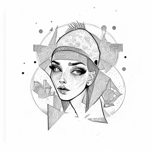pop art girl tattoo design idea