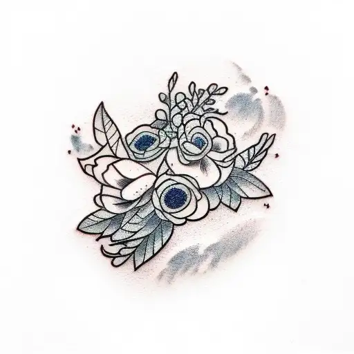 wild blueberries tattoo design idea