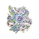 wild blueberries tattoo design idea