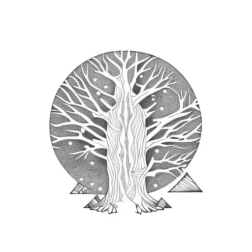 cypress stumps, swamp, tree of life tattoo design idea