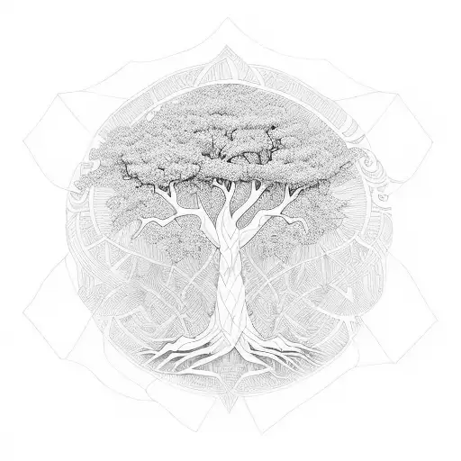 swamp tree of life balance  tattoo design idea