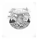 cypress stumps, swamp, tree of life tattoo design idea