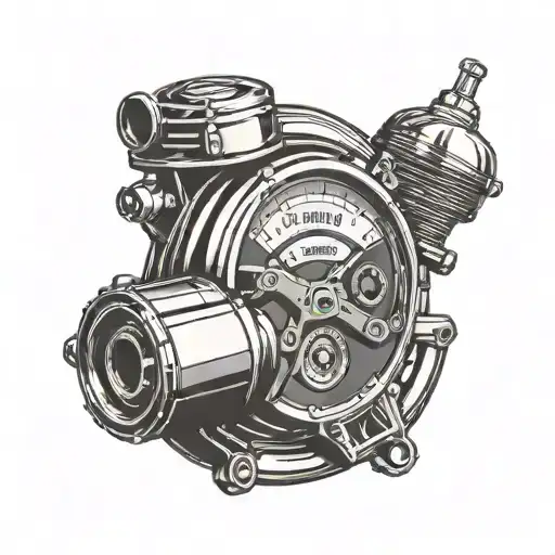 piston rev counter tattoo design idea