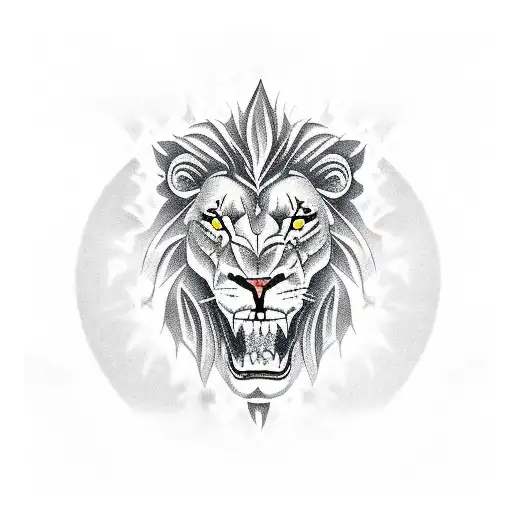 arm tatoo lion with lightning going to an american flag going to a armored spartian  tattoo design idea