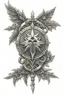 witcher medallion and signs around it tattoo design idea