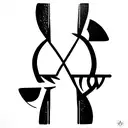  Hourglass simple viking style tattoo design idea