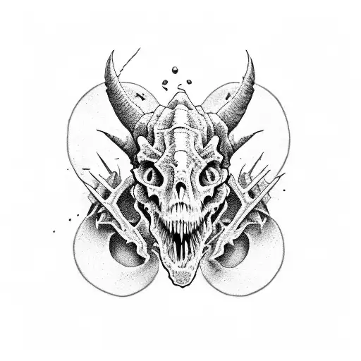 dinosaur skull tattoo design idea