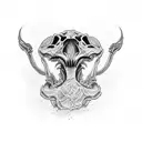 dinosaur skull tattoo design idea