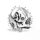 dinosaur skull tattoo design idea