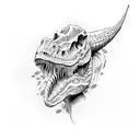 dinosaur skull tattoo design idea