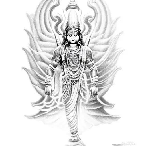 lord Vishnu in arm band tattoo design idea