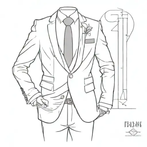 Business suit tattoo design idea