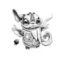 stitch with date tattoo design idea