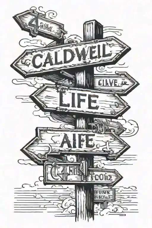 street sign that say Caldwell 4 life tattoo design idea