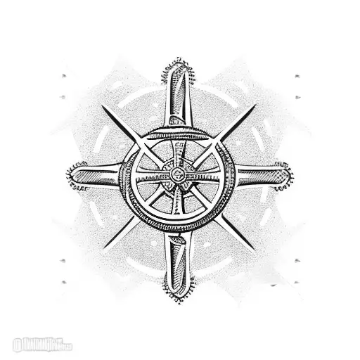 a nautical cross tattoo design idea