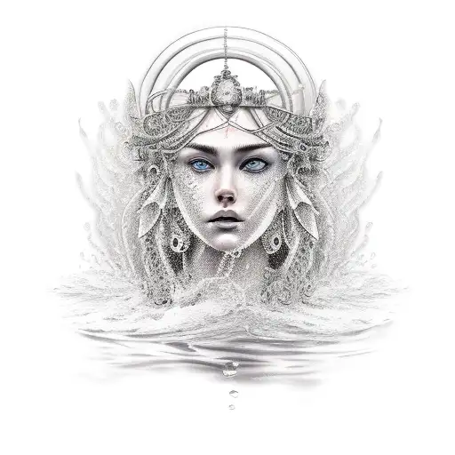 water goddess  tattoo design idea