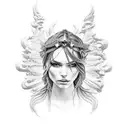 agressive water goddess  tattoo design idea